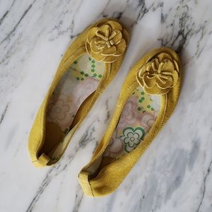GAP yellow suede ballet flat with flower 8 - SALE TILL LABOR DAY